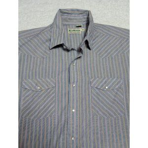 VTG Road Runner Pearl Snap Short Sleeve Shirt Men's Size 2XL Western Made In USA
